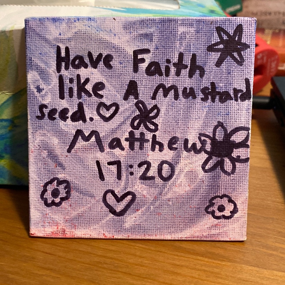 Matthew 17:20 painting! Handmade by me!🫶🏻SOLD